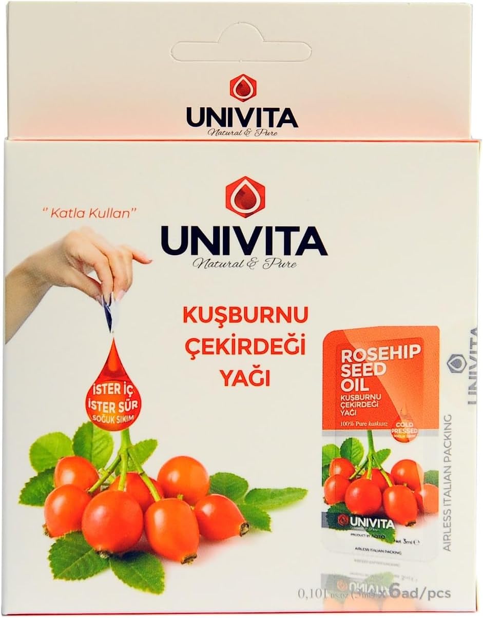 %100 Doğal Soğuk Sıkım Kuşburnu Çekirdeği Yağı - Rosehip Seed Oil 3 ml X 6 Adet