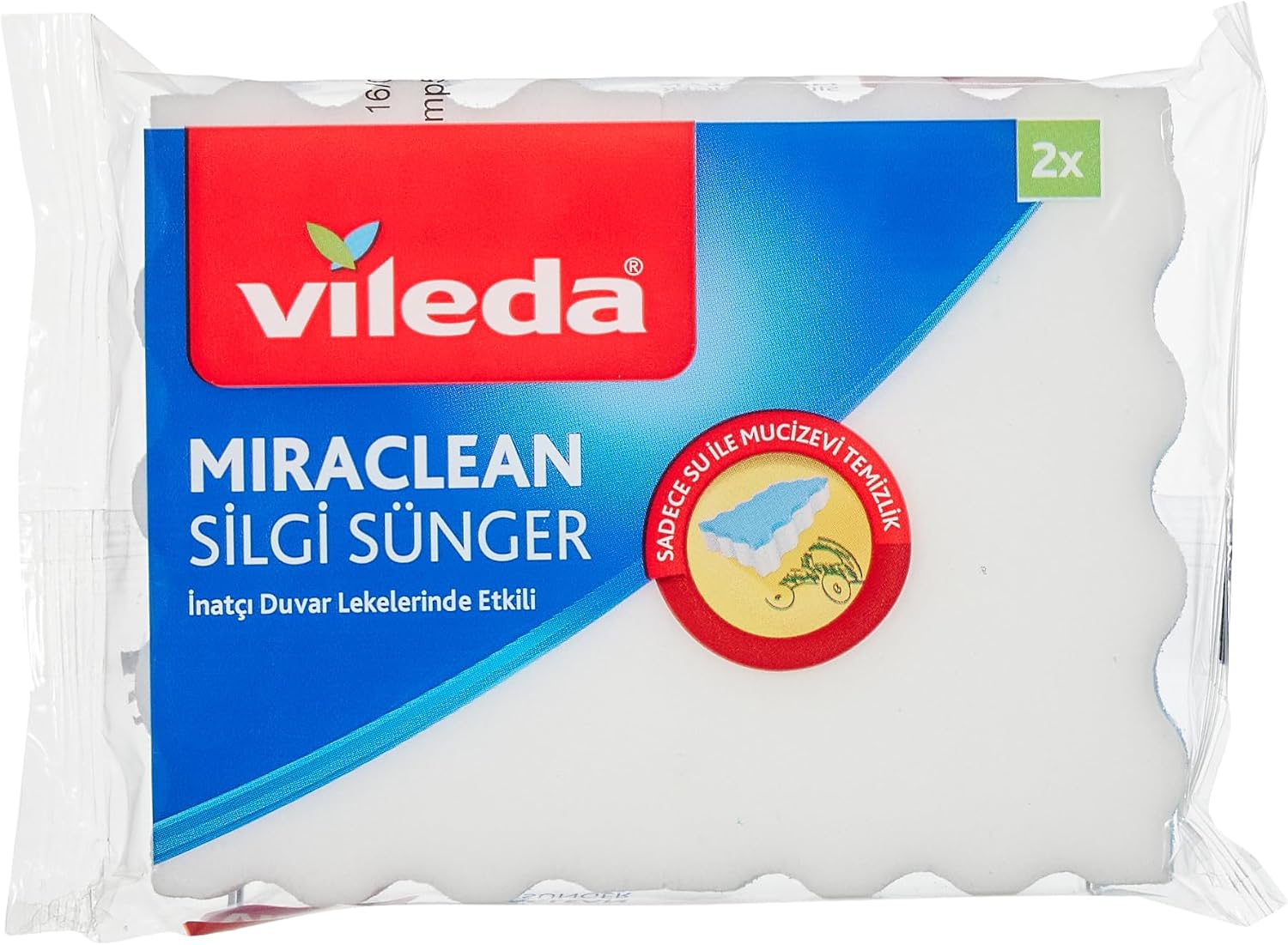 169072 Miraclean Silgi Sünger 2'li, Beyaz, Düz