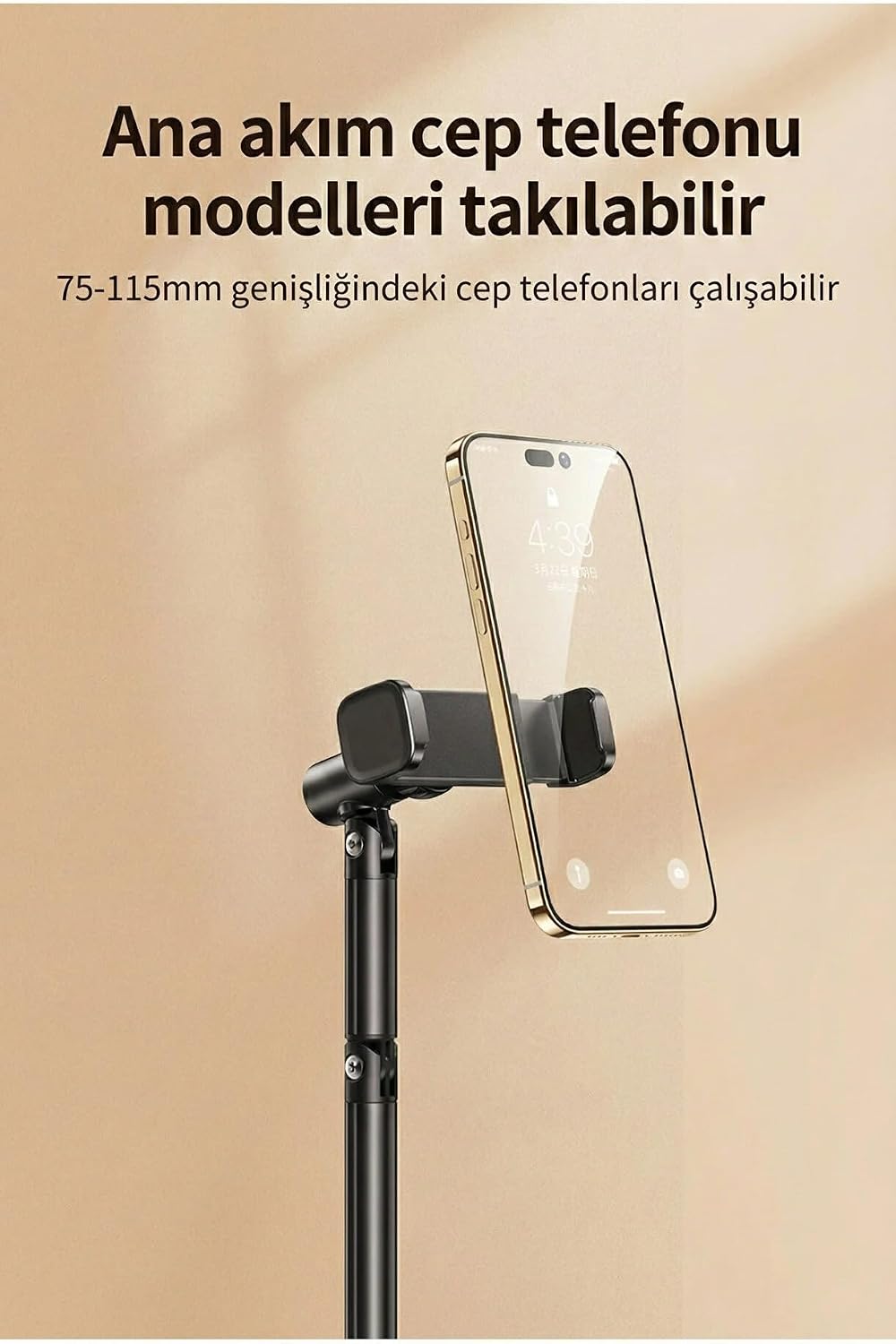 Jopree X66F | Ayarlanabilir Telefon Standı 360° Döner, Canlı Yayın/Çekim İçin Ergonomik Masaüstü Tutucu, Alüminyum Alaşımlı, Video & Sohbet Destekli, 75-115mm Telefonlar İçin (Beyaz)