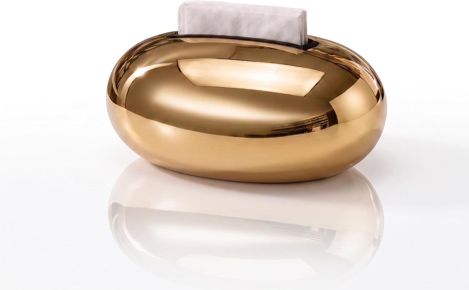 Parlak Gold Oval Peçetelik – Lüks Dekoratif Sofra & Masa Üstü Peçete Tutucu Aksesuar