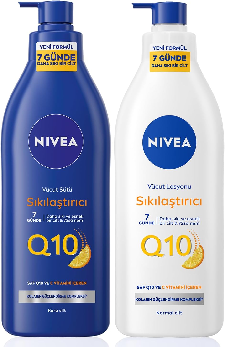 Q10 Sıkılaştırıcı Vücut Bakım Sütü Kuru Cilt 400ml Ve Vücut Losyonu Normal Cilt 400ml, C Vitam