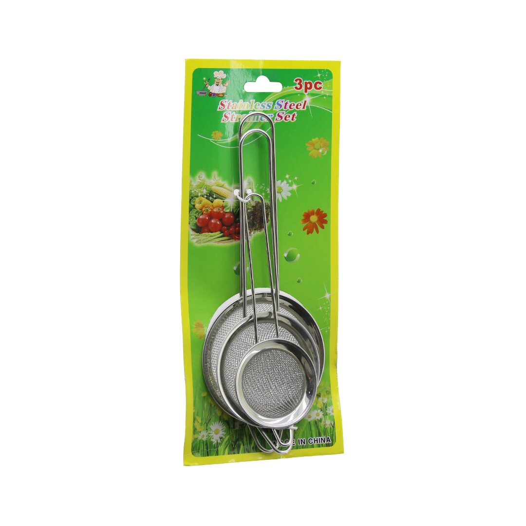 3PCS SET MİNİ= 5-7-8CM TEL SÜZGEÇ METAL ÇERÇECE METAL SAP=8.5-10.5-10.5CM