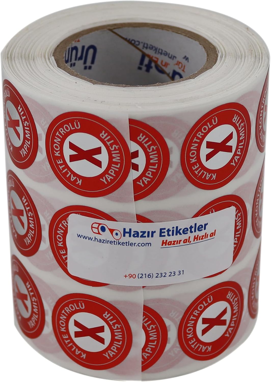 PP Metalize Kalite Kontrolü Yapılmıştır Ret Etiketi 25mm Çap 2500 Adet Yan Yana 3 lü