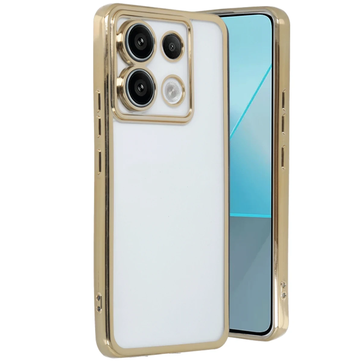 Xiaomi Poco X6 Kılıf Razer Lensli Silikon - Gold