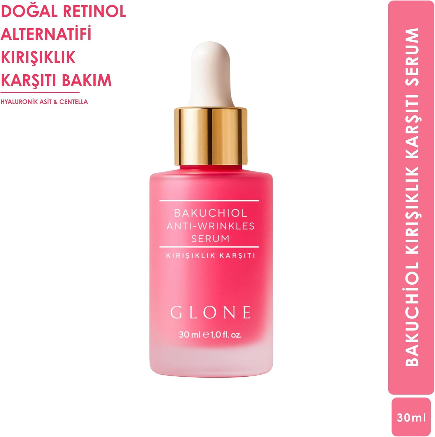 Bakuchiol Kırışıklık Karşıtı Serum, 30ml I Doğal Retinol Alternatifi, Hyaluronik & Centella Gücü