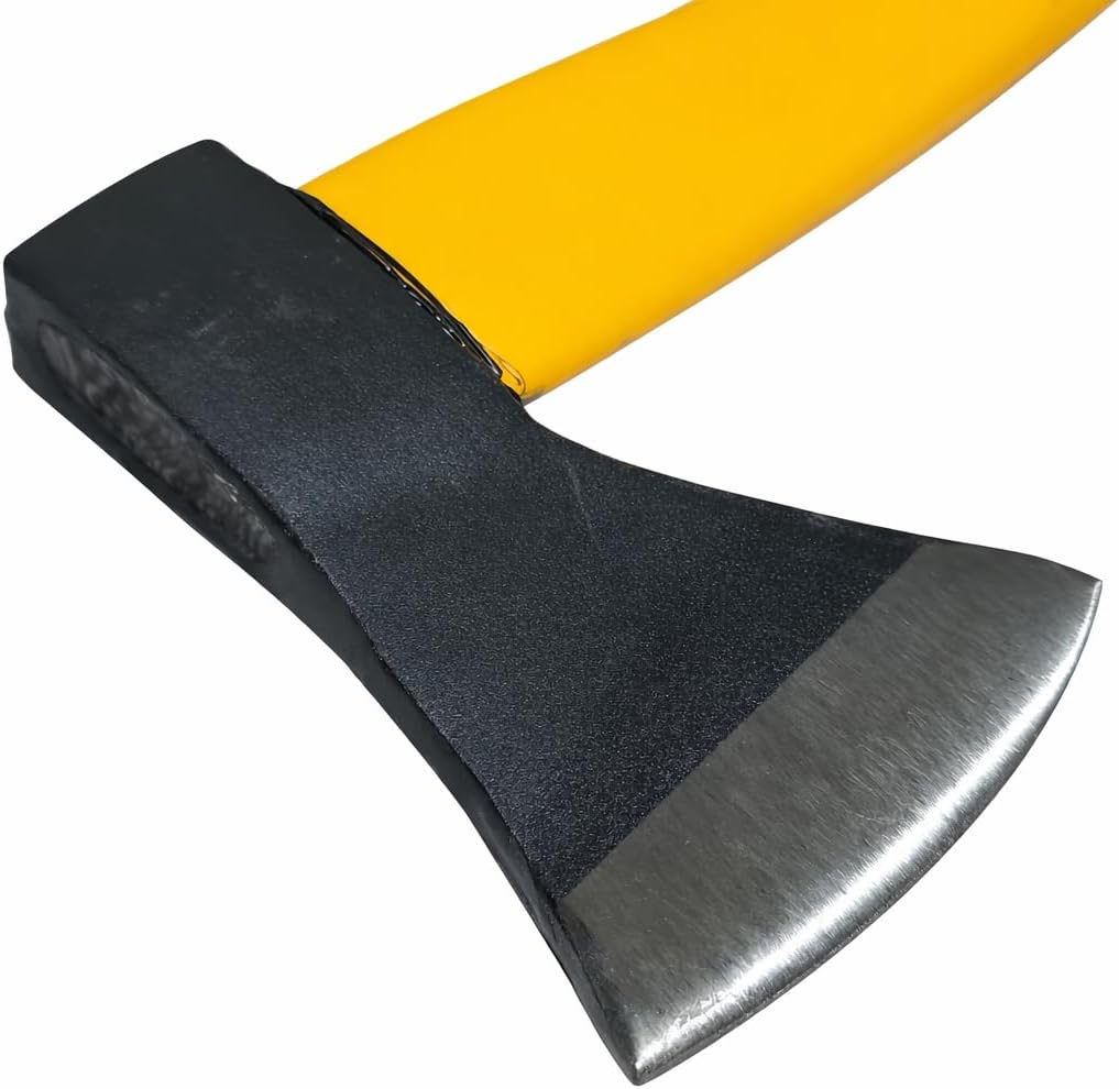 AKSU Profesyonel Kauçuk Saplı Balta – 35cm Sap 8cm Kesim Ağzı (SARI-SİYAH)