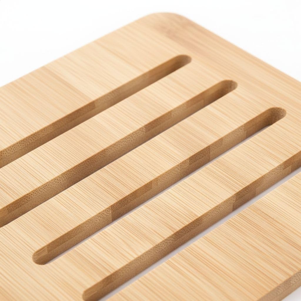 AmberHaus%100 Doğal Bambu Kare Nihale - 16x16 cm Isıya Dayanıklı Ahşap Tencere ve Çaydanlık Altlığı - (3 Farklı Desenden 1 Adet Gönderilir)