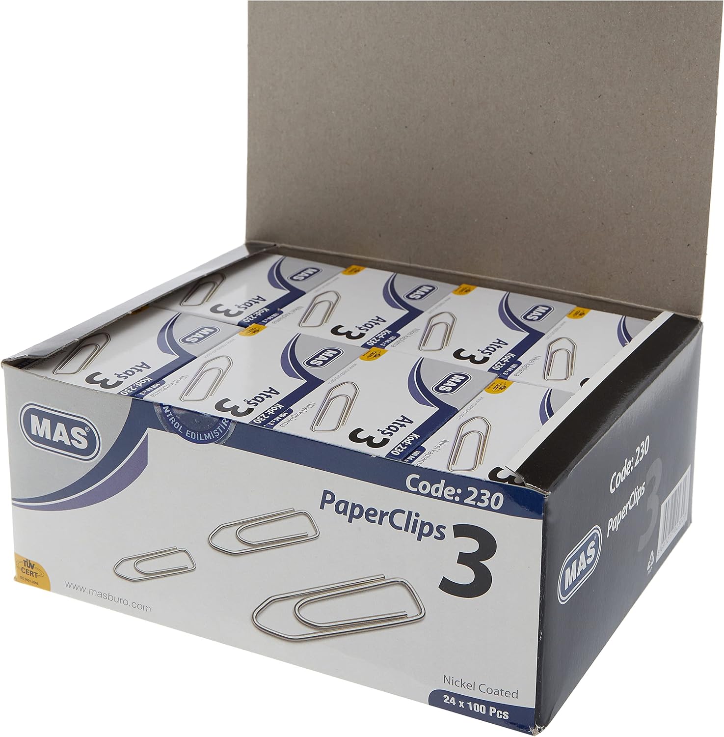 Nikel Kaplı Ataş, No:3, 24 x 100 Adet