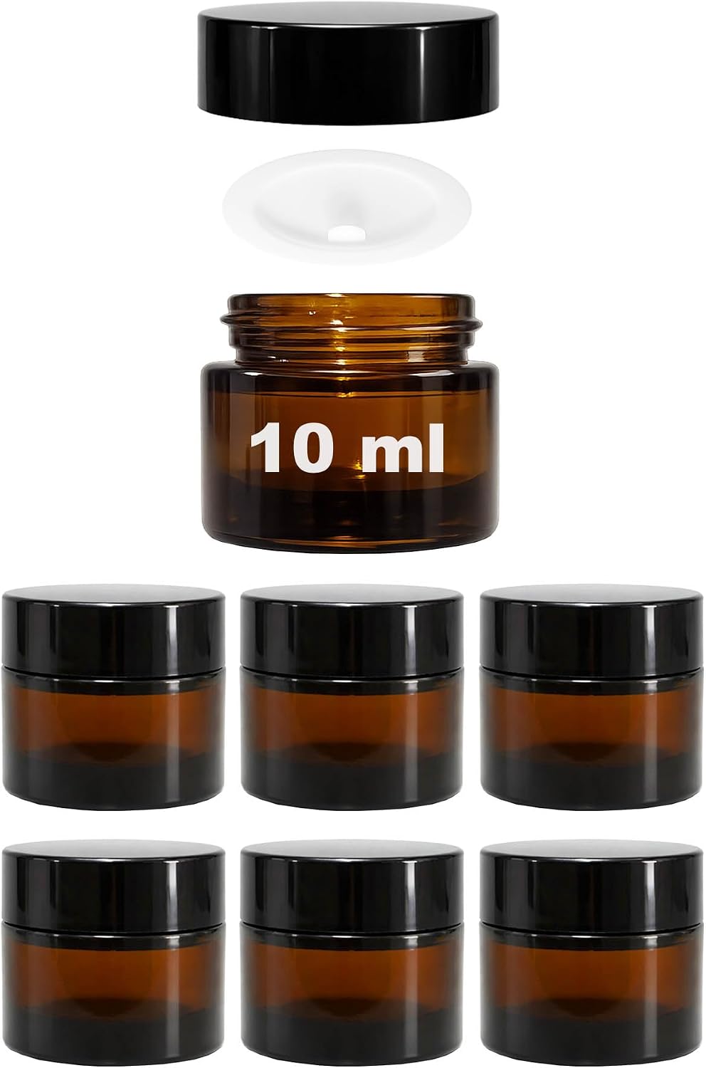 Mini Amber Cam Kavanoz, 10 ml Hacimli, Sızdırmaz Kapaklı, Krem ve Kozmetik Saklama Kutusu, Lip Balm 6 Adet