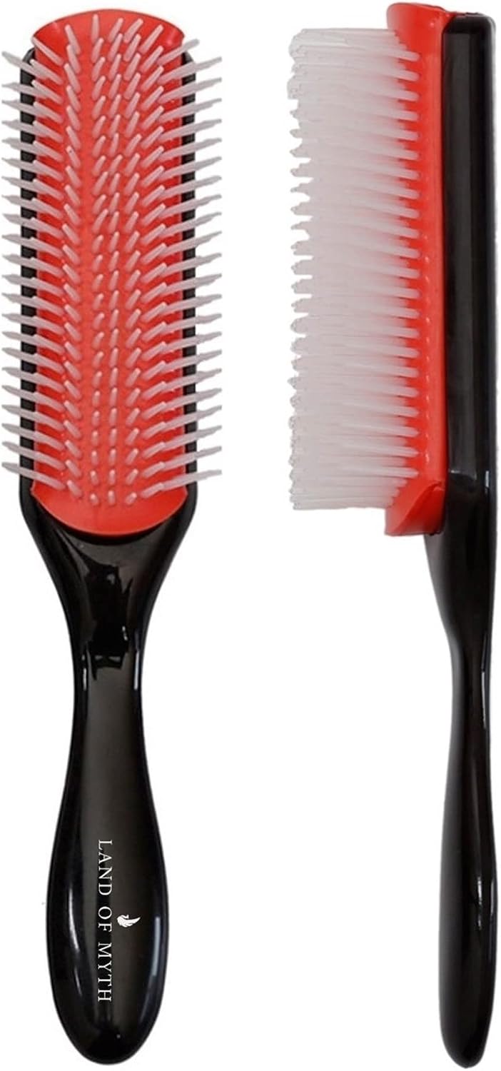 LOM1211 Styling Brush 9 Sıra Şekillendirme Fırçası Curly Girl Kıvırcık Kız Metodu Fırçası (Siyah)