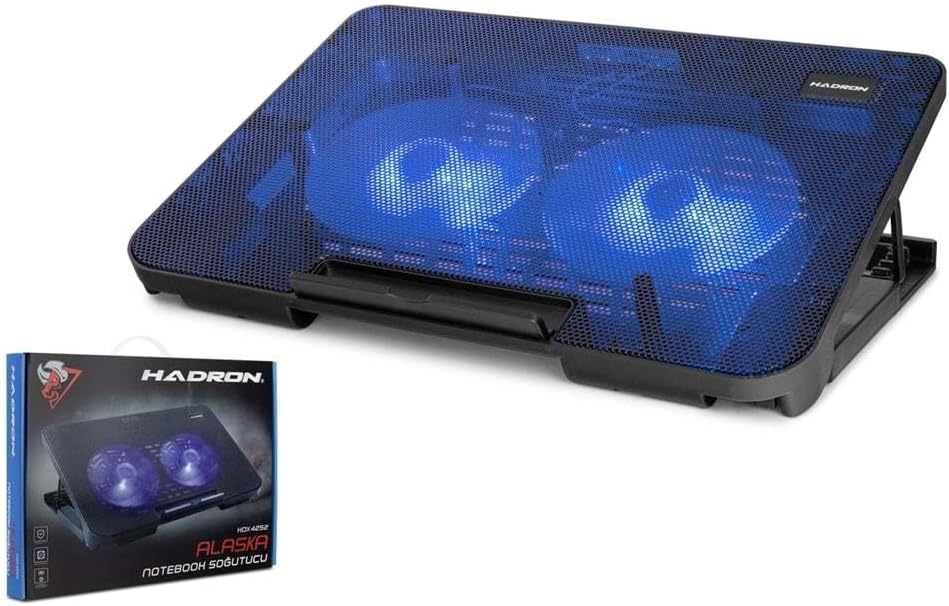 HDX4252 Led Aydınlatmalı Çift Fanlı Yükseklik Ayarlı Notebook Soğutucu - Siyah