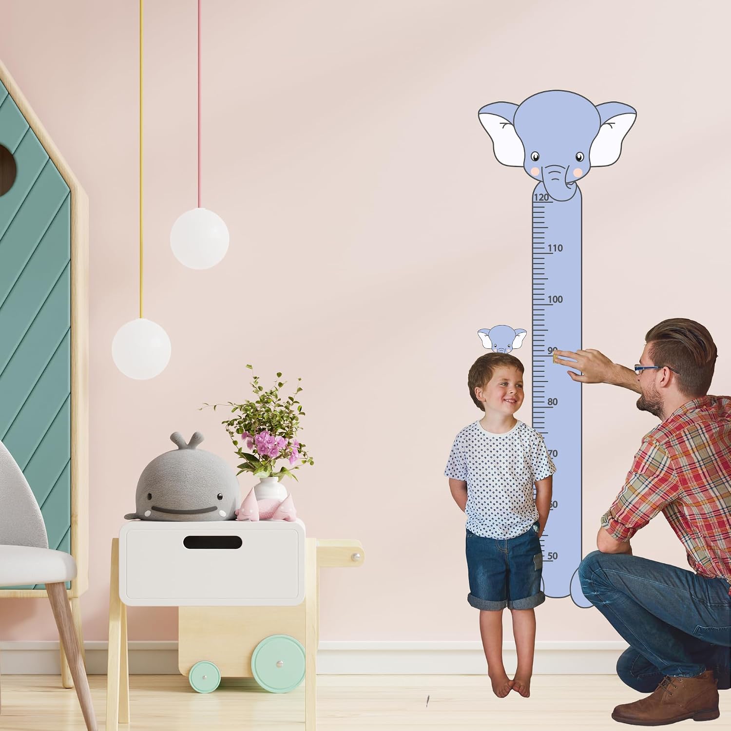 Fil Karakterli Çocuk Boy Cetveli – Oyun Odası İçin Sevimli Sticker
