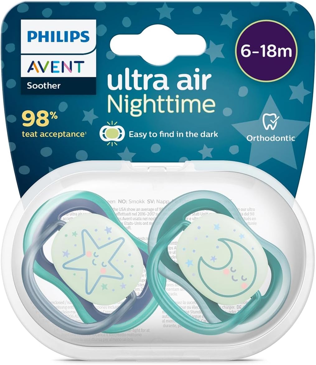 Philips Ultra Air Gece Emziği 6-18 Ay, 2'li Erkek, SCF376/13