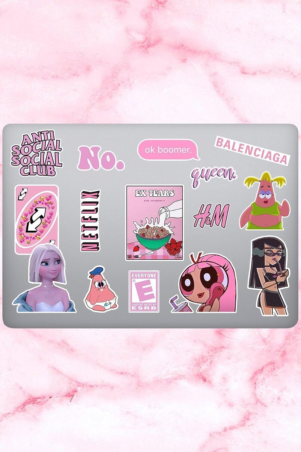 Pretty Temalı Laptop Notebook Tablet Sticker Seti 15 Adet