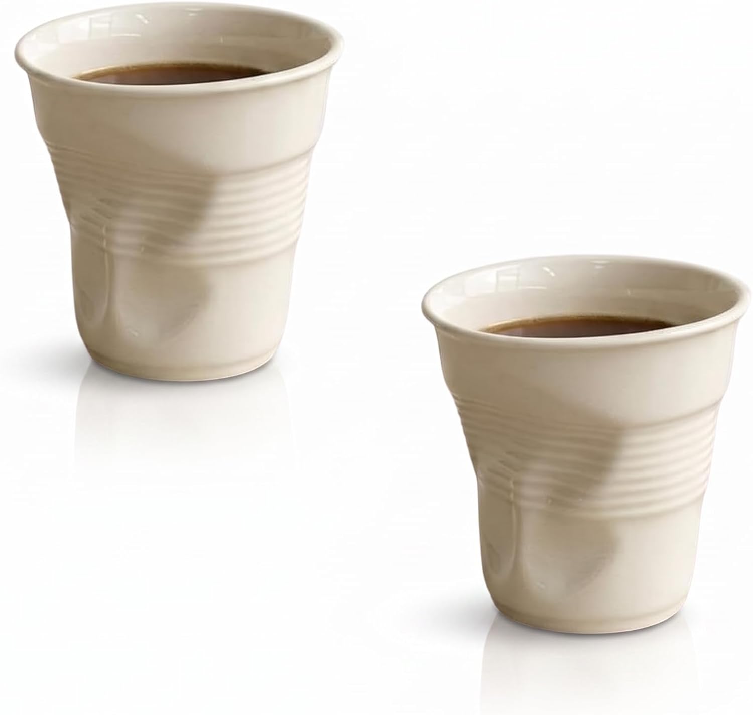 Buruşuk Kupa Fincan Seramik El Yapımı Tasarım Mug Kahve Bardağı (2, Küçük)