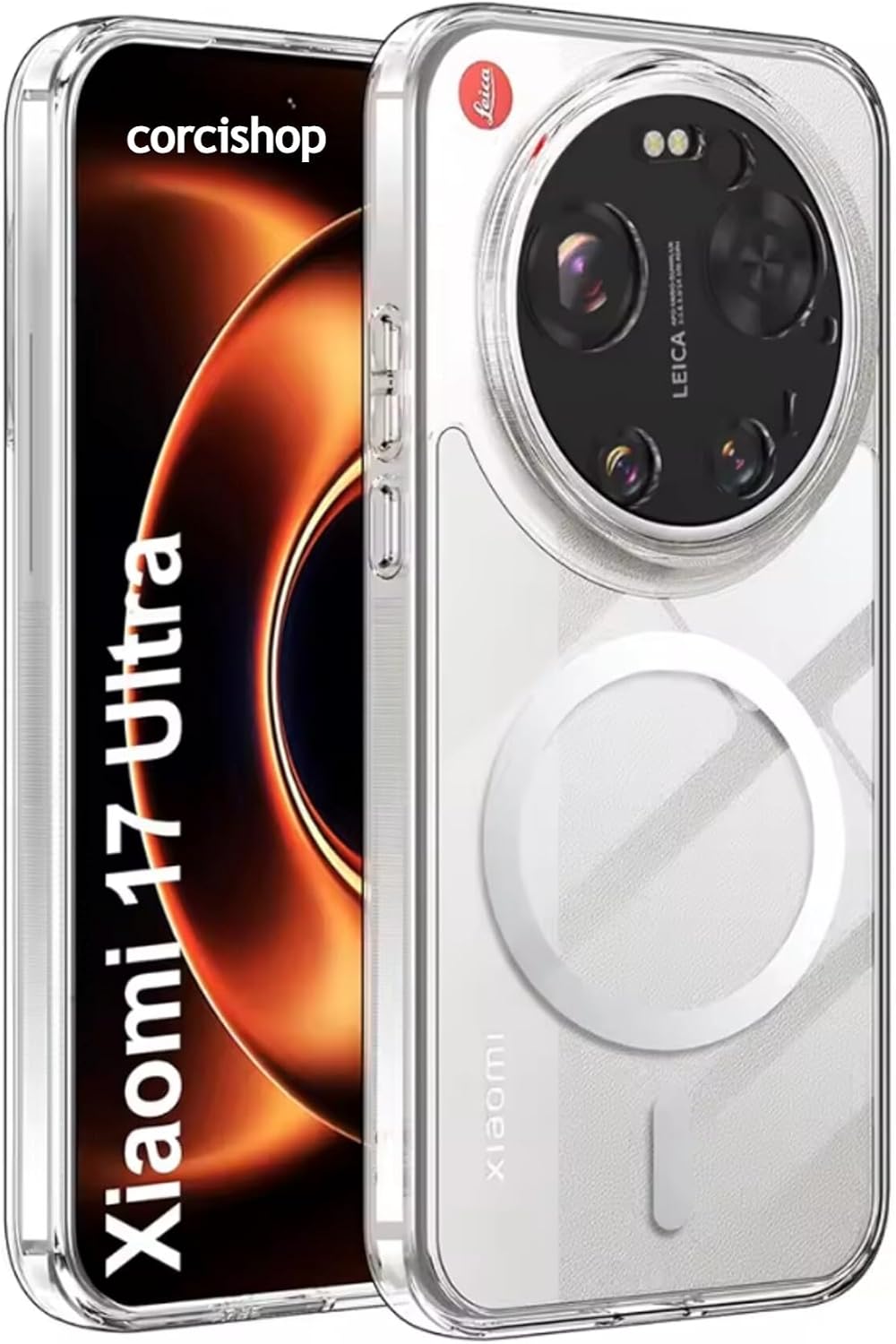 Xiaomi Mi 17 Ultra ile uyumlu Kılıf Sararmaz Kamera Korumalı MagSafe ile uyumlu Mika Sert Parlak Şeffaf Kapak