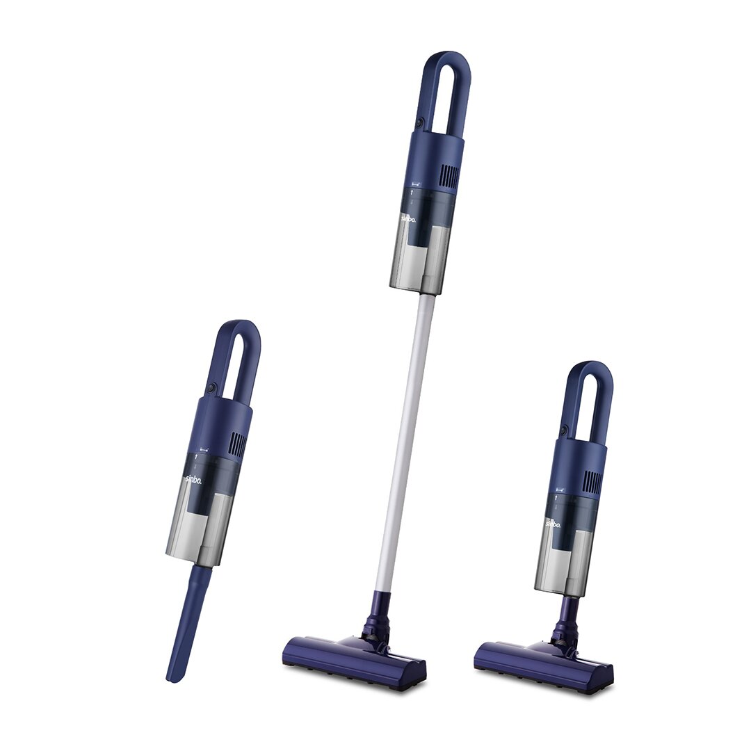 Dikey Mavi Elektrikli Süpürge 500W 90° Başlık - 1.5LT Toz Hazne - Çift Filtre SVC-8628