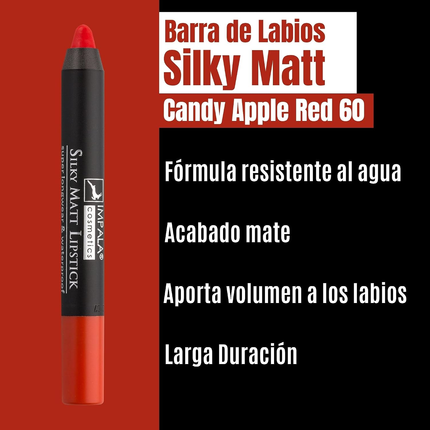 Dudak Kalemi - Silky Matt Lipstick - Uzun Süre Kalıcı & Suya Dayanıklı No 60 Candy Apple Red