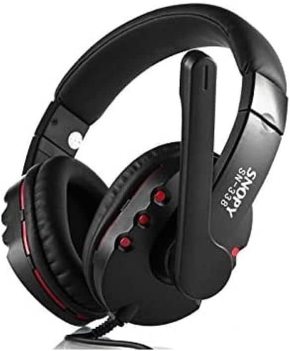 Snopy SN-338 Siyah-kırmızı Mikrofonlu Kulaklık