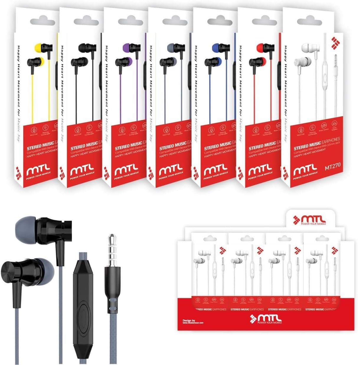 STORE 3.5mm Stereo Kablolu Kulaklık kontrol Tuşu (Karışık Renk) Asorti