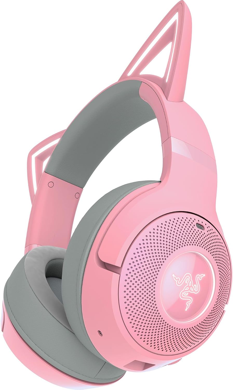 Kraken Kitty V2 BT - Kitty Kulaklı Kablosuz Bluetooth RGB Kulaklık (Bluetooth 5.2, TriForce 40 mm Sürücüler, Entegre Işınlama Gürültü Önleyici Mikrofon, 40 Saate Kadar Pil Ömrü) Kuvars Pembe