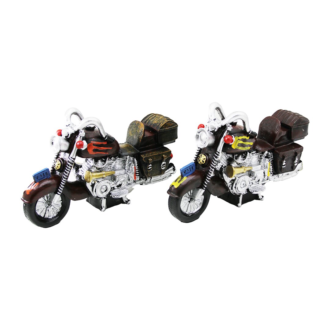 Motorsiklet Vintage Dekoratif Biblo - Kumbara Renkli 25CM Reçine