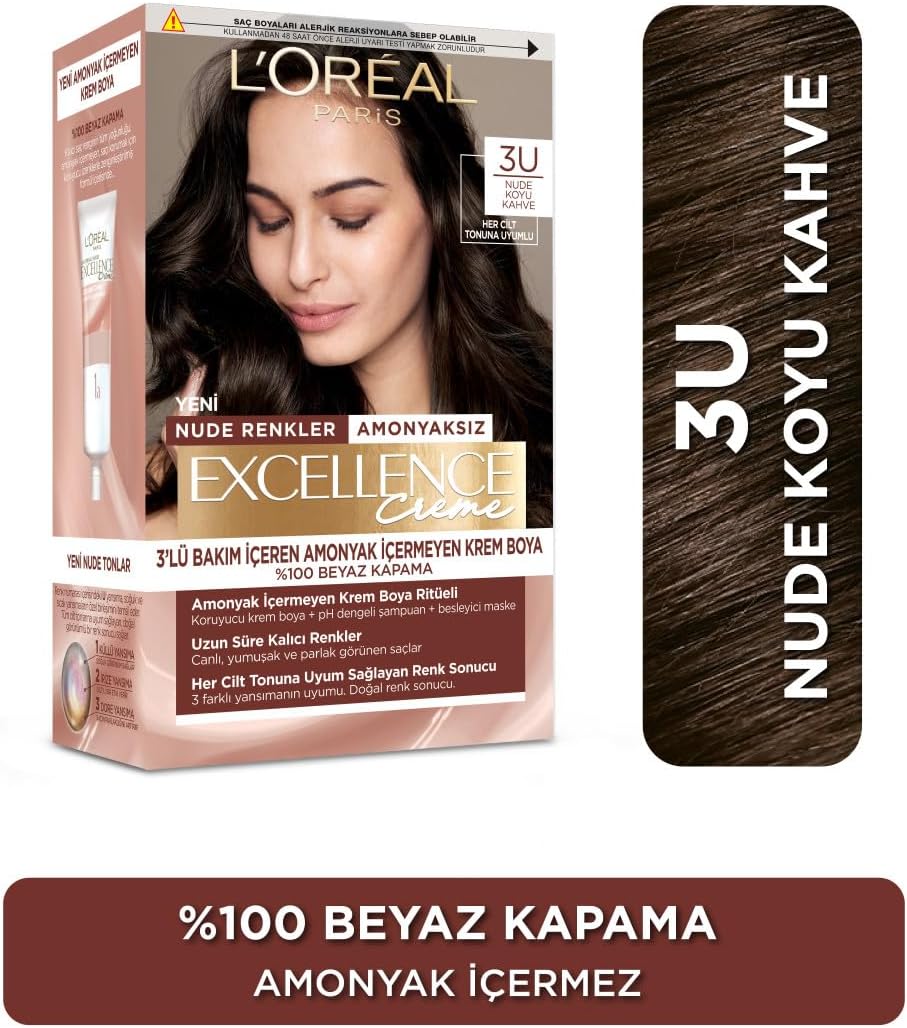 Excellence Creme Nude Renkler Saç Boyası - 3U Nude Koyu Kahve