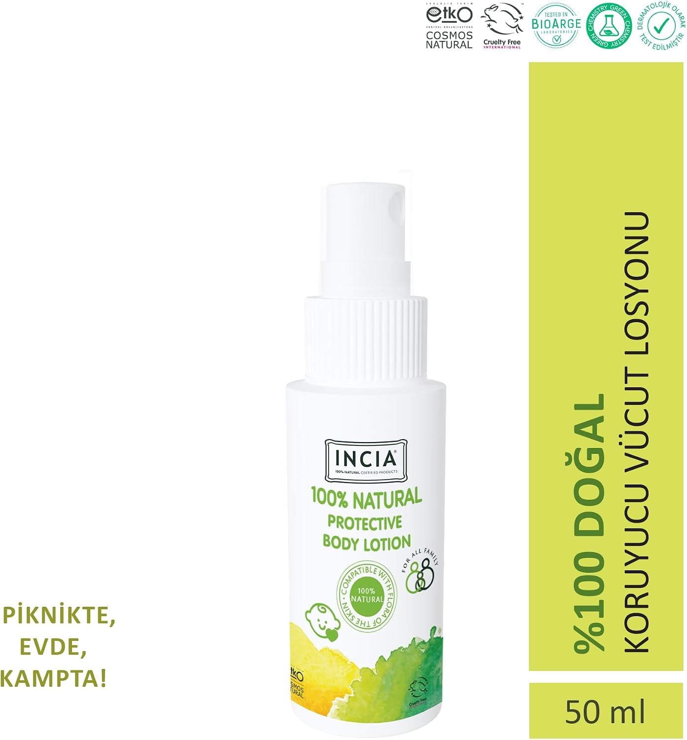 %100 Doğal Koruyucu Vücut Losyonu Sprey Yenidoğan Bebek Çocuk İçin Limon Okaliptus Vegan 50 ml