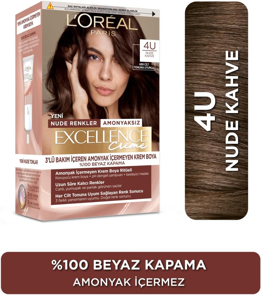 Excellence Creme Nude Renkler Saç Boyası - 4U Nude Kahve