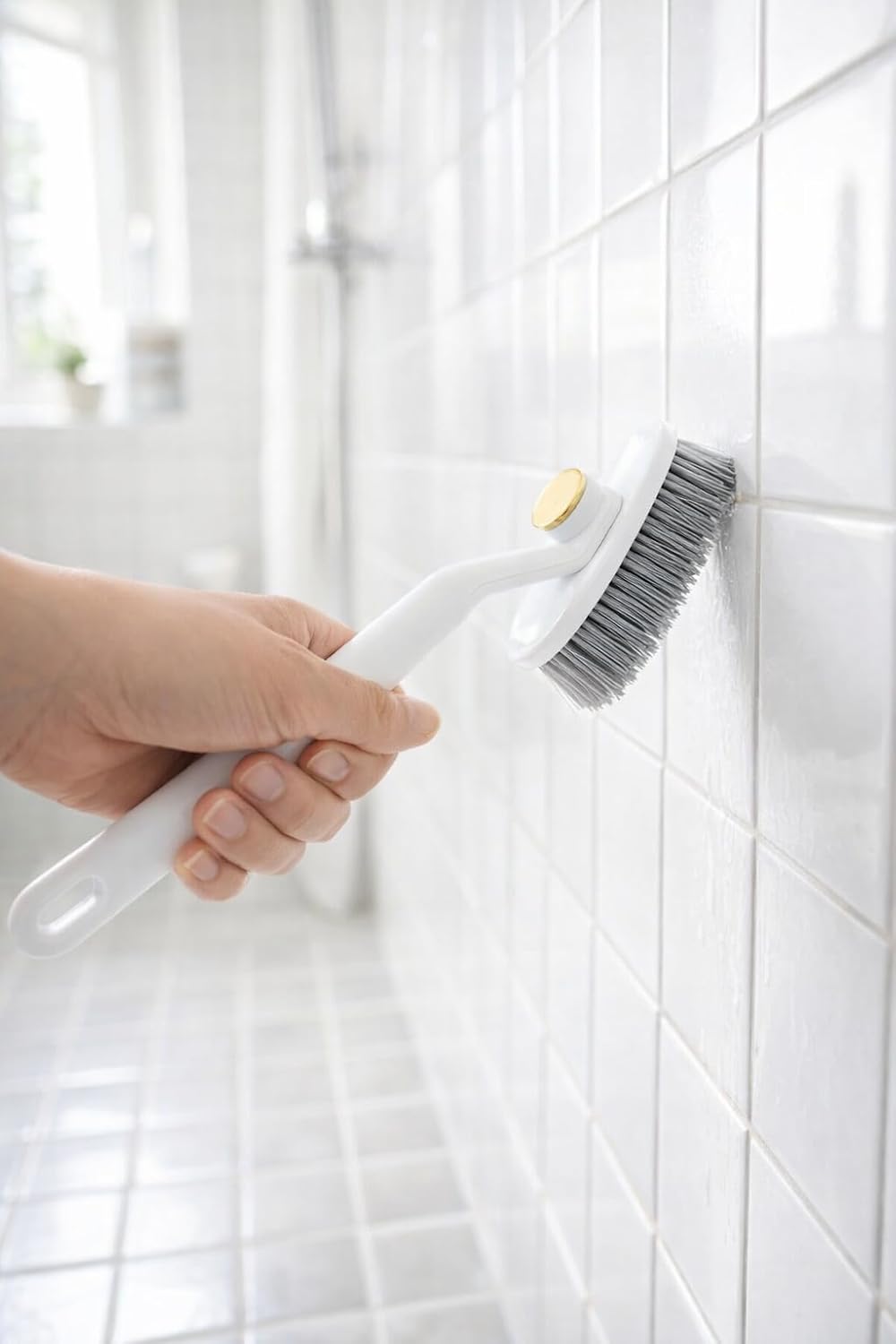 Cımbızlı Döner Başlıklı Çok Fonksiyonlu Derinlemesine Banyo Temizlik Fırçası Derz Arası Fayans Duşakabin Küvet Lavabo Gider Kapı Pencere Ray Köşe Detay Temizliği İçin Sert Kıllı Ergonomik Sap