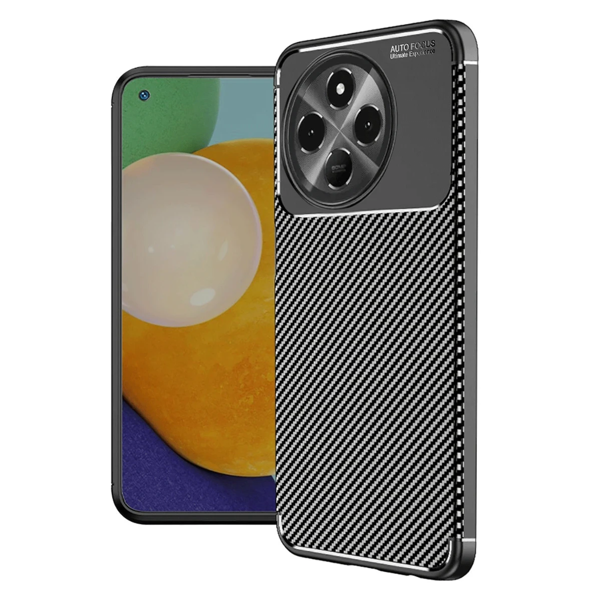 Tecno Spark 30 Pro Kılıf Auto Focus Karbon Kapak - Siyah