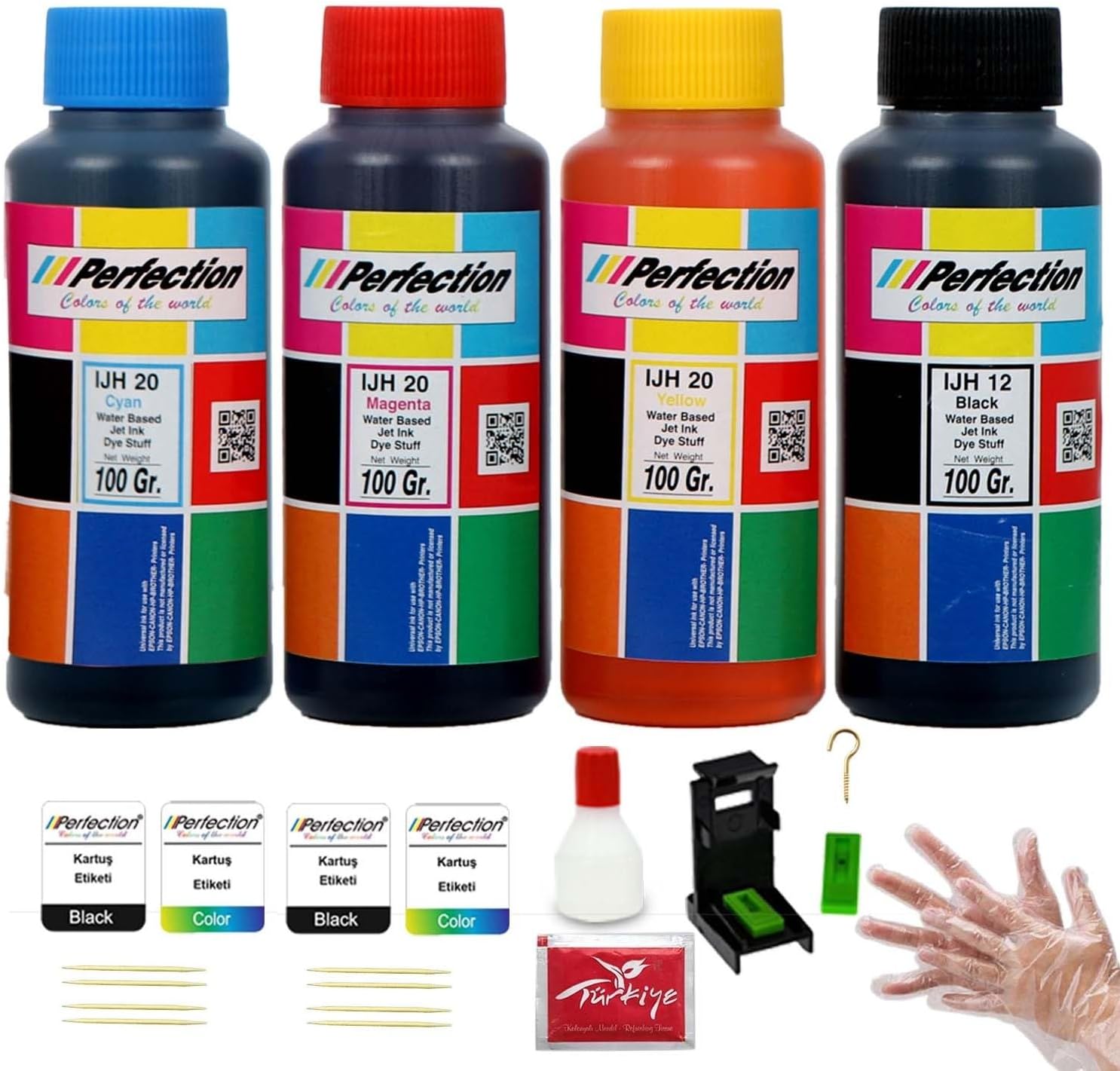 Canon Uyumlu E3140 - E3340 - E3440 - E4240 - PG46 - CL56 Muadil Kartuş Dolum Seti̇ 4 x 100 ML