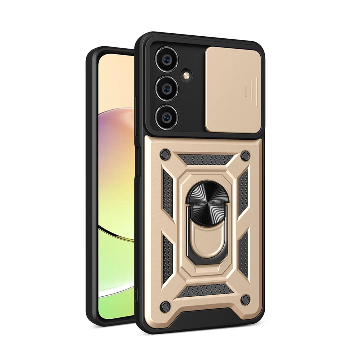 Samsung Galaxy A05 Kılıf Pars Lens Yüzüklü Silikon - Gold