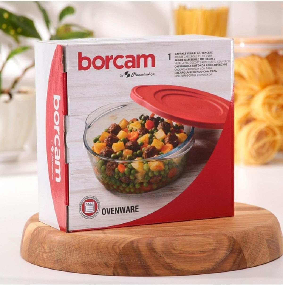 Paşabahçe Kapaklı Yuvarlak Borcam Tencere 1450cc 59123