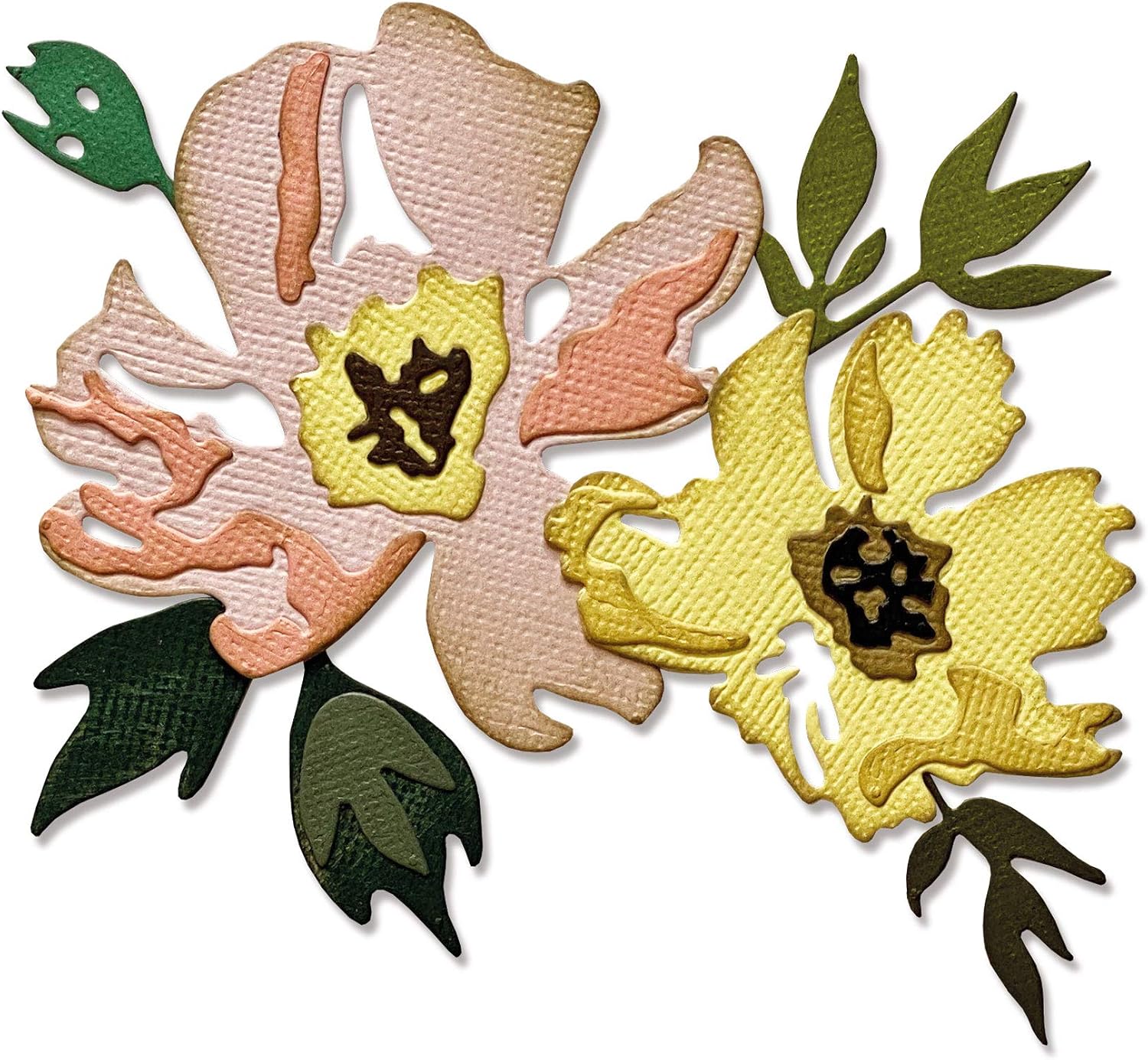 Thinlits zımba kalıbı seti, 7 parçalı set, Brushstroke Flowers #1 Tim Holtz