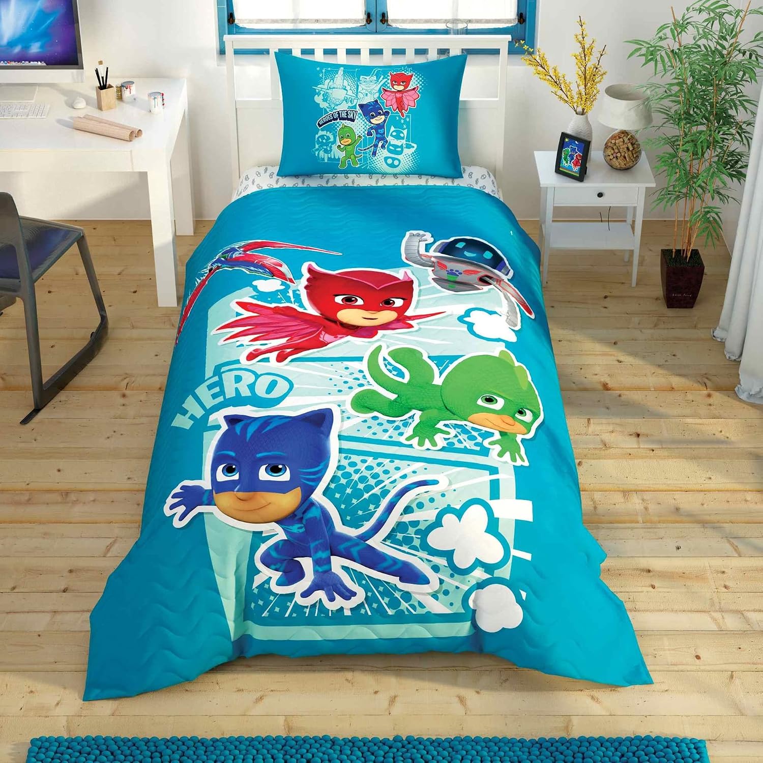 Pj Masks Hero Desenli Pamuk Complete Set, Çok Renkli, Küçük Tek Kişilik