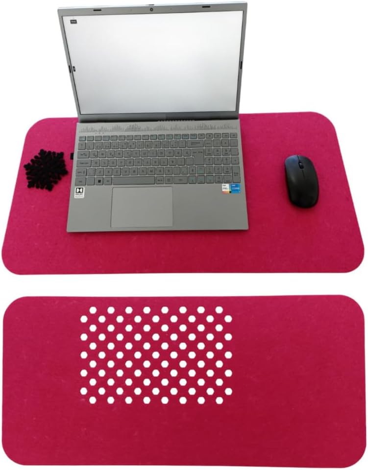 Keçe Masa Üstü Mouse Pad ve Bilgisayar Düzenleyici 70x32 cm – Antibakteriyel Mat, Doğal Keçe Mat, Masa Koruyucu Altlık, Ofis ve Ev için Minimalist Tasarım (fuşya)