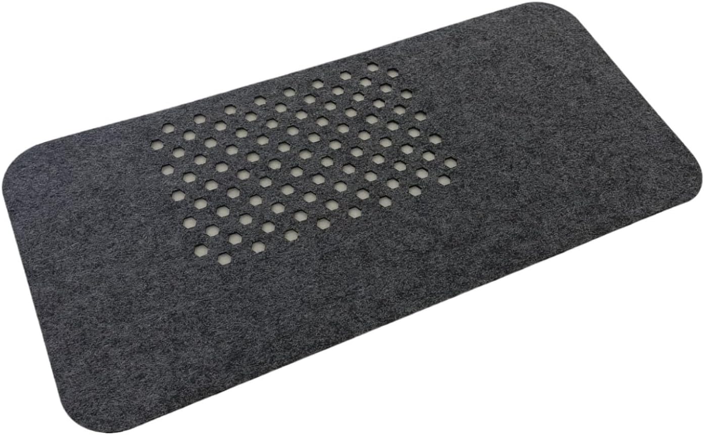 Keçe Masa Üstü Mouse Pad ve Bilgisayar Düzenleyici 70x32 cm – Antibakteriyel Mat, Doğal Keçe Mat, Masa Koruyucu Altlık, Ofis ve Ev için Minimalist Tasarım (koyu gri)