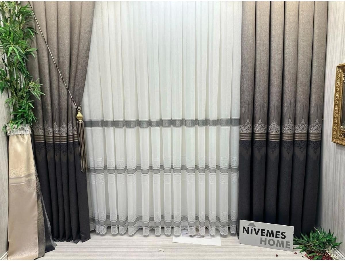Titus Fj632145 V-5329 Kahve 1/3 Sık Pileli Fon Perde 80 x 270