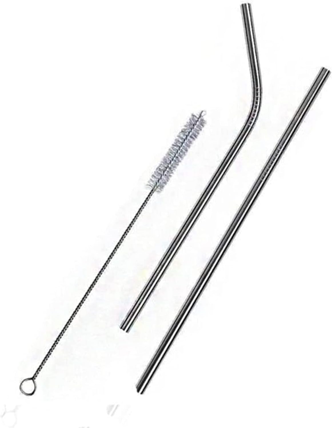 2'Li Paslanmaz Çelik Pipet, Temizleme Fırçası, Metal Pipet
