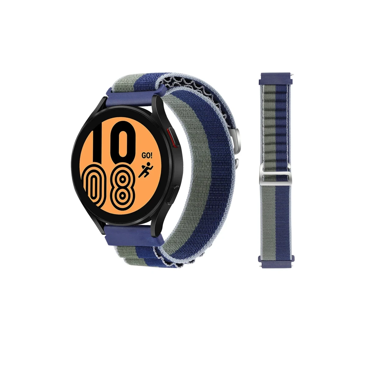 Watch 20mm KR410 Kumaş Kordon - Lacivert-Yeşil