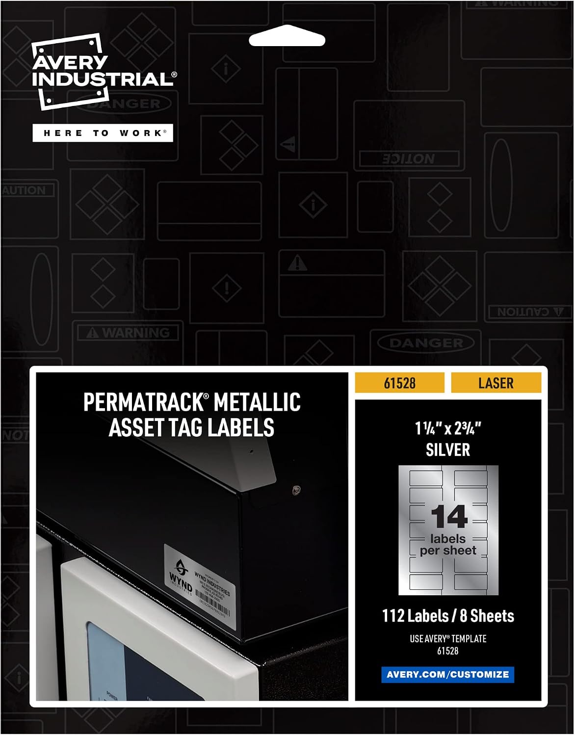 Metalik Varlık Etiketi Etiketleri, 1-1/4 x 2-3/4 inç, Lazer Yazdırılabilir Etiketler, 112 Su Geçirmez Etiket (61528)
