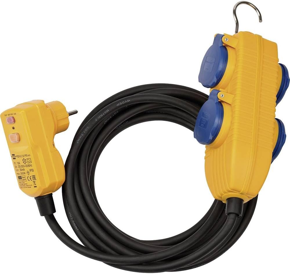 1168720010 Schutzadapterleitung 5 m H07RN-F3G1,5 Fi-fiş ve PowerBlock, siyah, mavi, turuncu