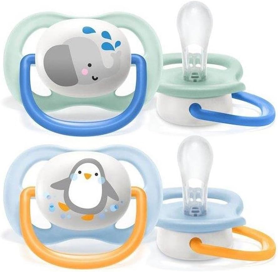 Philips Ultra Air Emzik, Erkek Bebekler için 0-6 Ay, 2’li Paket, Ortodontik Silikon, Geniş Hava Delikli, Mikrodalga Sterilize Edilebilir, BPA İçermez, Taşıma Kutulu, SCF080/05