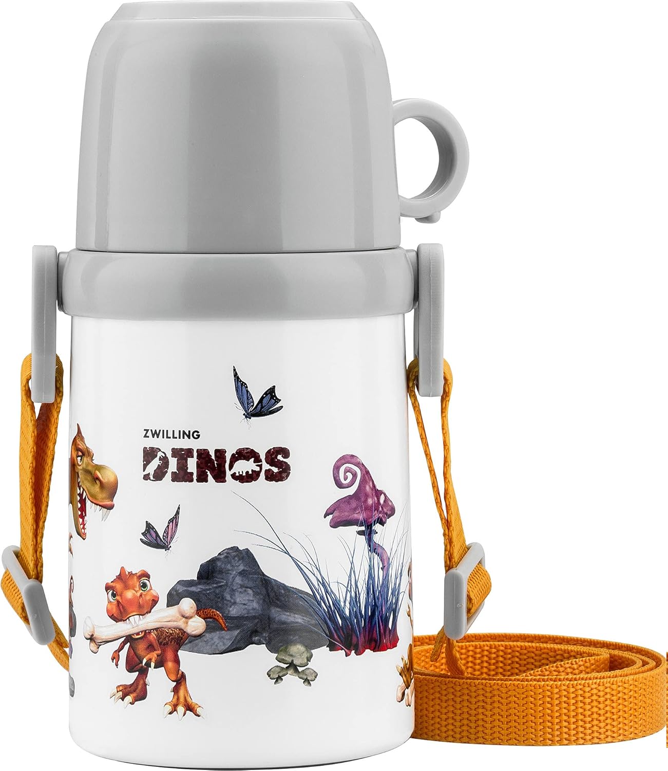 Thermo Isoleerfles Met Beker in Draagriem - 380 ml - Dino Marka