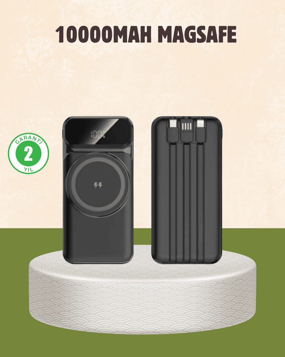 10000 mAh Kablosuz Powerbank – 15W Hızlı Şarj, Type-C Çoklu Çıkışlı