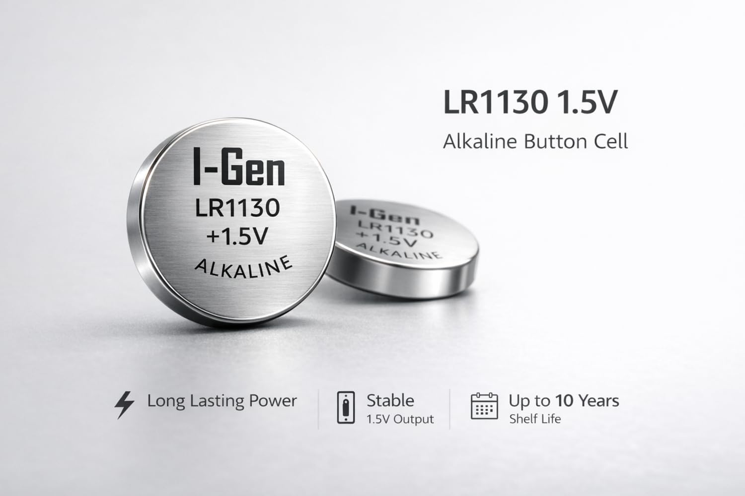 Batteries LR1130 1.5V Alkalin Düğme Pil (AG10, L1131, 389) 10'lu Paket
