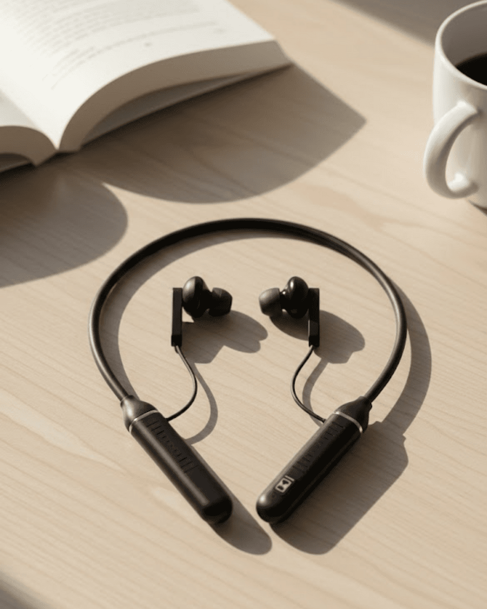 Uzun Süre Kullanımlı Kablosuz Boyun Askılı Stereo Kulaklık Güçlü Bas ve Net Ses