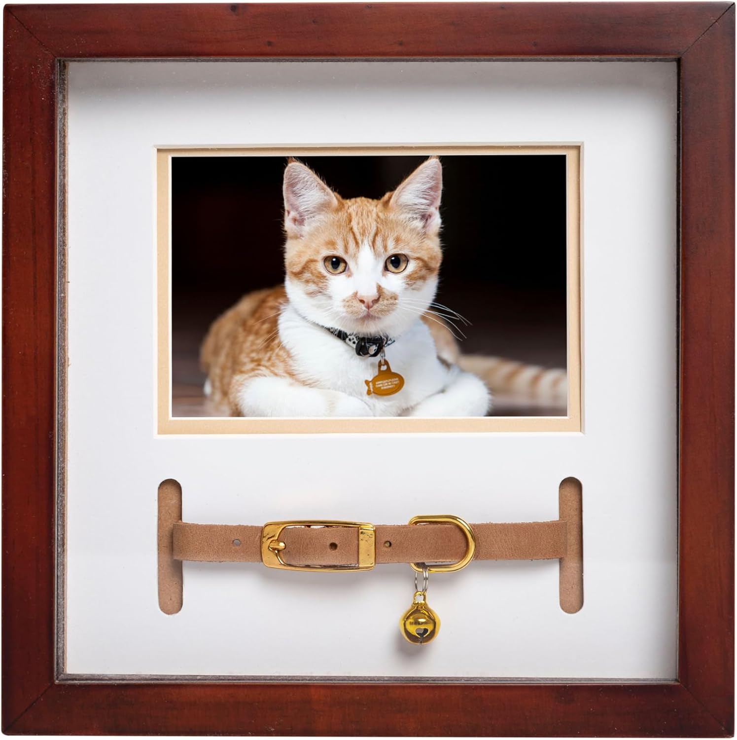 Pet Yaka Hatıra Çerçevesi, Evcil Hayvan Anıtı Resim Çerçevesi, Evcil Hayvan Sahibi Ev Dekoru, Kedi veya Köpek Hatırası, 3 "x 4.5" Fotoğraf Ekleme, Duvara Montaj ve Masa Üstü Çerçeve, Espresso
