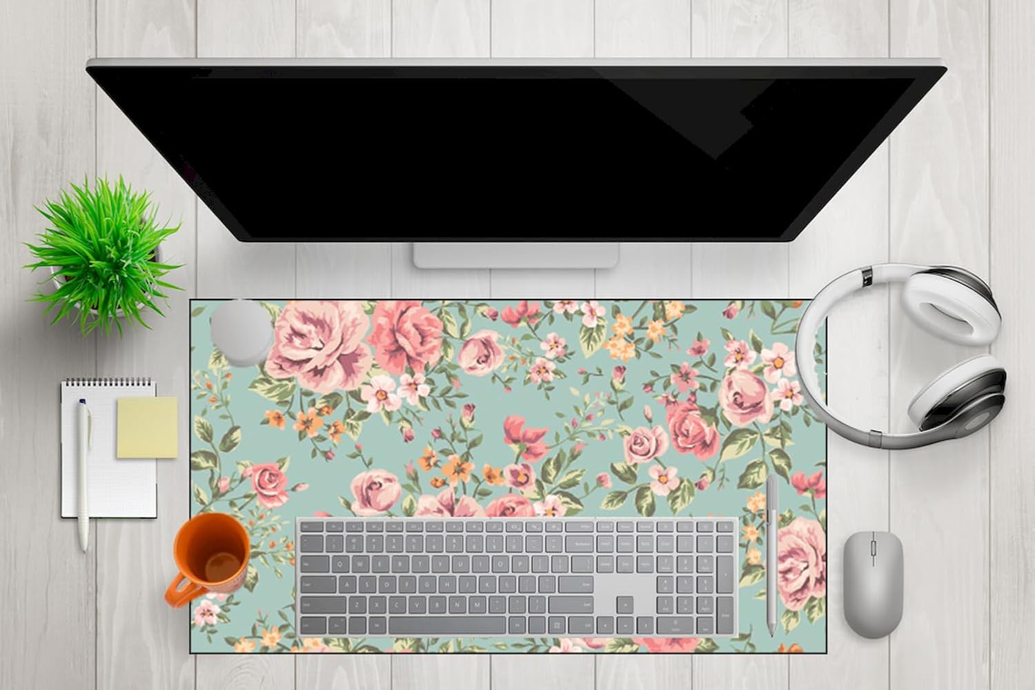 Mikrofiber Dekoratif Mouse Pad, 7mm Kalınlık, Kaygansız Taban, Leke Tutmaz, Su Geçirmez, Ofis Aksesuarı (turkuaz, 40x80cm)